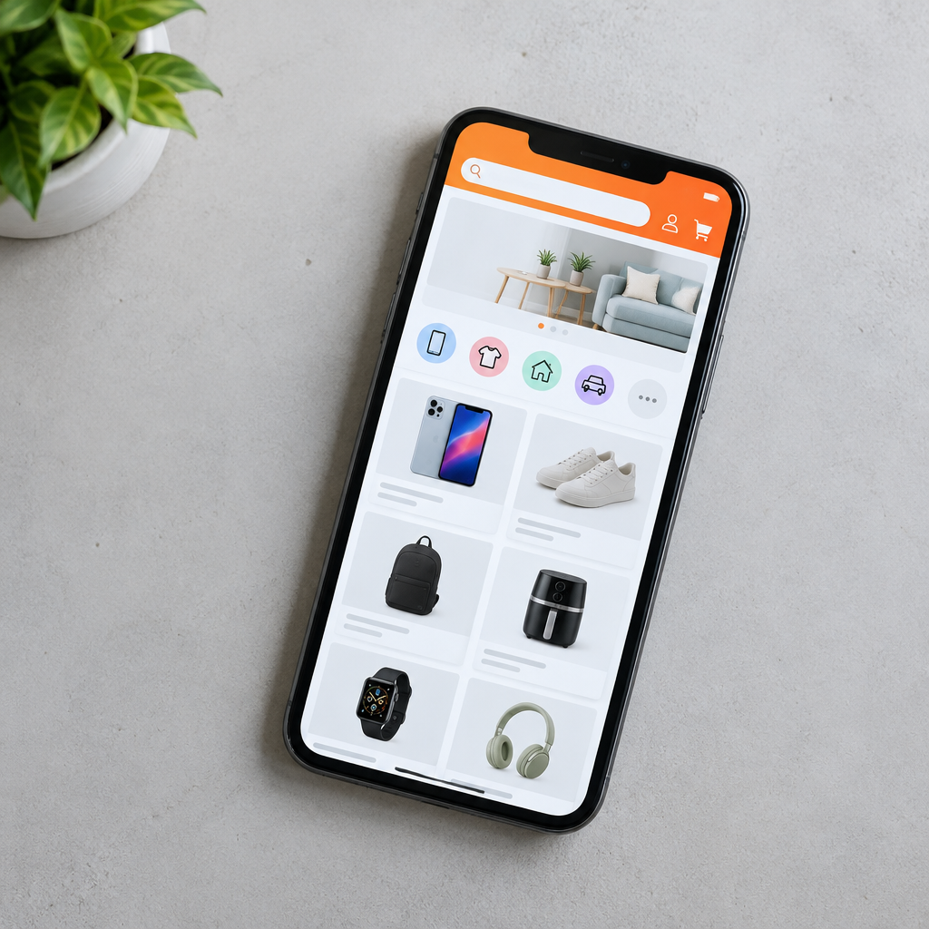 Giao diện một nền tảng mua bán online với các sản phẩm đa dạng và thông tin rõ ràng về Muaban.nét
