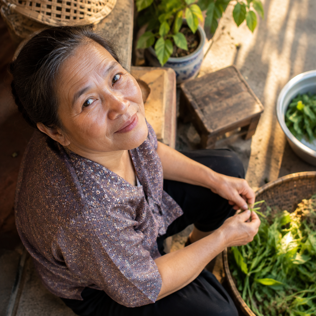 Hình ảnh minh họa quá trình lão hóa da tự nhiên của phụ nữ